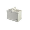 DS Large Capacity Storage Box Household Storage Bins White Multi-functional Portable Wooden Case